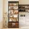 Rustic Brown 8-tier Bookshelf with 4 Fabric Drawers and Heavy-Duty Metal Frame
